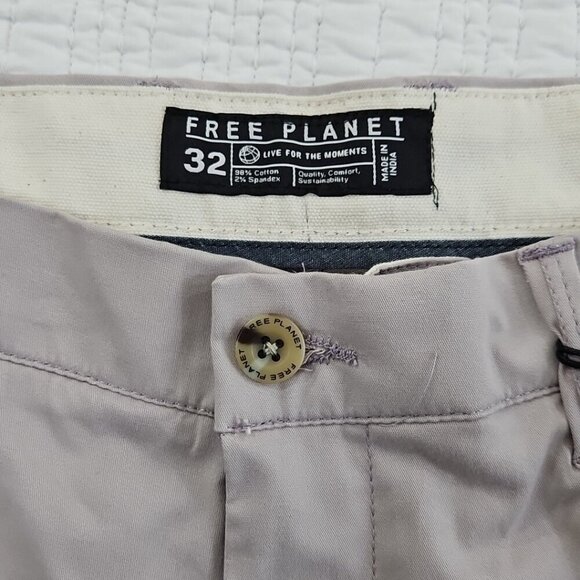 Free Planet Shorts Men's 32 Lilac Purple NWT 9" Inseam Stretch Chino Flat Front - Picture 5 of 15